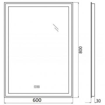 Зеркало BelBagno (Бельбагно) с встроенным светильником сенсорным выключателем и подогревом SPC-GRT-600-800-LED-TCH-WARM 12W 220-240V 600x30x800