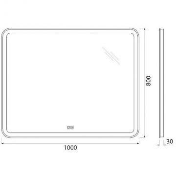 Зеркало BelBagno (Бельбагно) с встроенным светильником сенсорным выключателем и подогревом SPC-MAR-1000-800-LED-TCH-WARM 12W 220-240V 1000x30x800