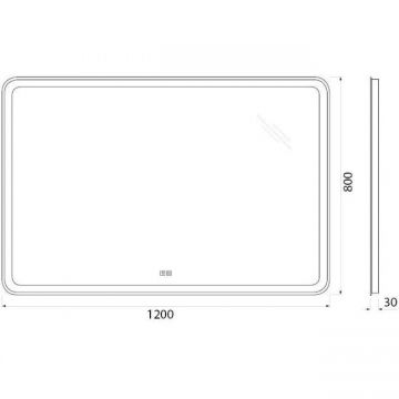 Зеркало BelBagno (Бельбагно) с встроенным светильником сенсорным выключателем и подогревом SPC-MAR-1200-800-LED-TCH-WARM 12W 220-240V 1200x30x800