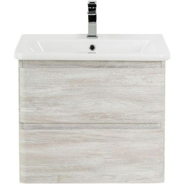 База под керамическую раковину подвесная BelBagno (Бельбагно) Albano-Cer с двумя выкатными ящиками Rovere Vintage Bianco 570x444x500 ALBANO-CER-600-2C-SO-RVB