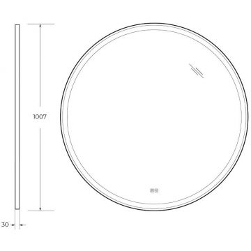 Зеркало Cezares (Цезарис) в металлической раме со встроенной подсветкой сенсорным выключателем и подогревом CZR-SPC-CADRO-1000-LED-TCH-WARM 12V 220-240V 1007x30