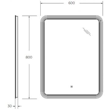 Зеркало Cezares (Цезарис) с лазерной гравировкой контурной подсветкой и сенсорным выключателем CZR-SPC-DUET-600-800-LED-TCH 12V 220-240V 600x800x30