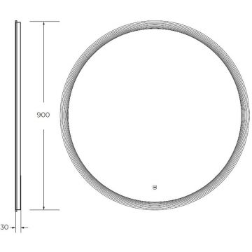 Зеркало Cezares (Цезарис) с лазерной гравировкой контурной подсветкой и сенсорным выключателем CZR-SPC-ECO-900-LED-TCH 12V 220-240V 900x30