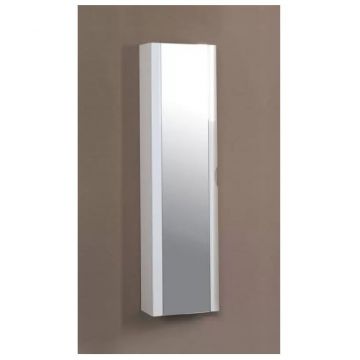 Пенал Cezares подвесной с одной распашной дверцей и наружным зеркалом, реверсивная 44713 Frassino bianco