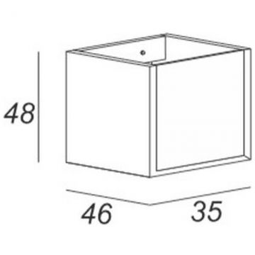 Шкафчик подвесной Cezares (Цезарис) Bellagio с одной дверцей, совместимый с базой под раковину 54864 Rovere tabacco, 35x46x48 см