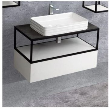 Тумба Cezares (Цезарис) Cadro под металический каркас с одним ящиком CADRO-80-1C-SO-BG BiancoGhiaccio, 80x46x25 см