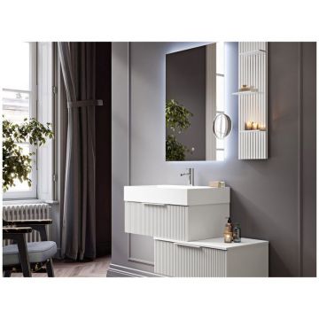 Тумба Cezares (Цезарис) Premium подвесная под раковину с выдвижным ящиком и внутренним ящиком, 55431 Plisse Bianco opaco, 50x44x43 см