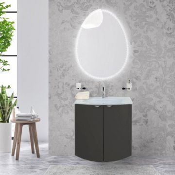 Тумба Cezares (Цезарис) Rialto под раковину с двумя распашными дверцами 55171 Grafite, 69x51x70 см