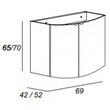 Тумба Cezares (Цезарис) Rialto под раковину с двумя распашными дверцами 55171 Grafite, 69x51x70 см