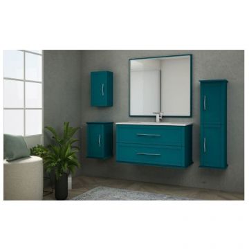 Тумба Cezares (Цезарис) Tiffany подвесная под раковину с двумя выдвижными ящиками доводчиками 54953 Blu Petrolio, 100x46x55 см