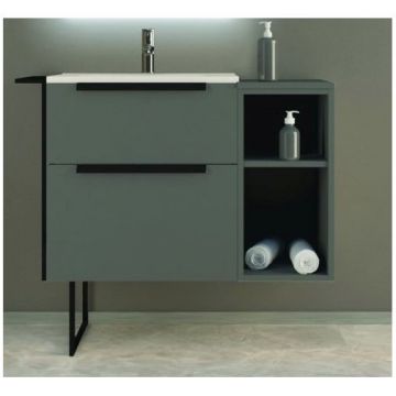 Тумба Cezares (Цезарис) Urban под раковину с двумя выдвижными ящиками 55160 Grigio opaco, 74x46x62 см