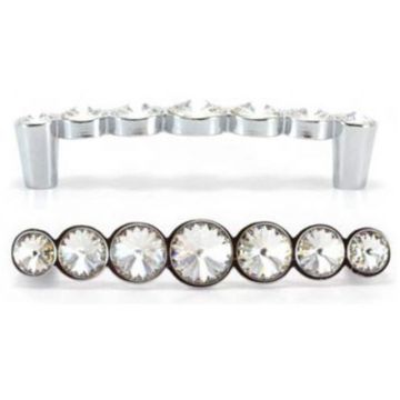 Ручка-скоба Cezares (Цезарис) WMN633.096.KR02 Swarovski 7 кристаллов, хром, 96 мм