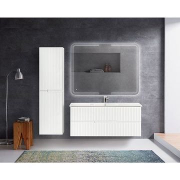 База под раковину подвесная Cezares (Цезарис) Duet с двумя выкатными ящиками Bianco Opaco 1170x450x500 DUET-1200-2C-SO-BO