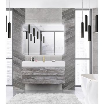 База под раковину подвесная Cezares (Цезарис) Molveno 46 с двумя выкатными ящиками Legno Grigio 1200x460x500 MOLVENO 46-120-2C-SO-LG