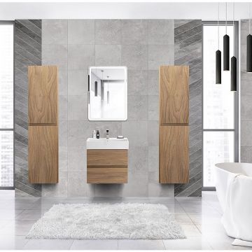 База под раковину подвесная Cezares (Цезарис) Molveno 46 с двумя выкатными ящиками Noce Chiaro 600x460x500 MOLVENO 46-60-2C-SO-NC