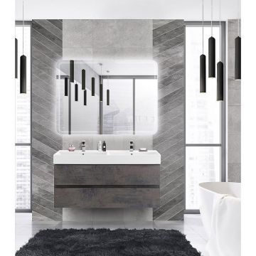 База под раковину подвесная Cezares (Цезарис) Molveno 46 под раковину с двумя чашами с двумя выкатными ящиками Ossido 1200x460x500 MOLVENO 46-120-2C-SO-2-OSS