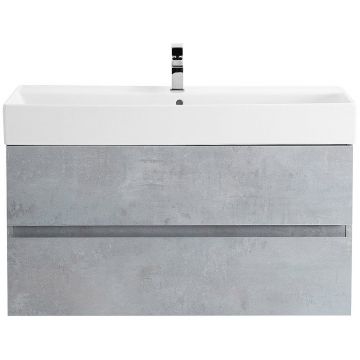 База под раковину подвесная Cezares (Цезарис) Molveno с двумя выкатными ящиками Beton 800x500x500 MOLVENO-80-2C-SO-BET