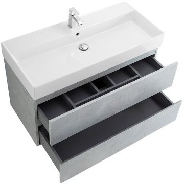 База под раковину подвесная Cezares (Цезарис) Molveno с двумя выкатными ящиками Beton 800x500x500 MOLVENO-80-2C-SO-BET