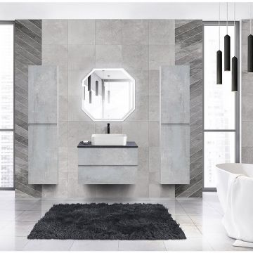 База под раковину подвесная Cezares (Цезарис) Molveno с двумя выкатными ящиками Beton 800x500x500 MOLVENO-80-2C-SO-BET