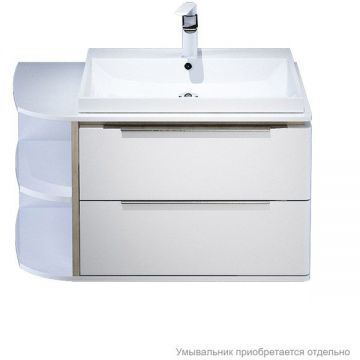 Тумба Iddis (Иддис) Calipso для ванной комнаты подвесная белая/под дерево 80 см CAL80W0i95 подходит ум. 0066000i28