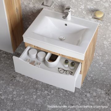 Тумба подвесная Iddis (Иддис) Cloud 60 см белая/золотистый дуб CLO60Y0i95