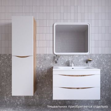 Тумба подвесная Iddis (Иддис) Cloud 80 см белая/золотистый дуб CLO80Y0i95 подходит ум. 0138000i28