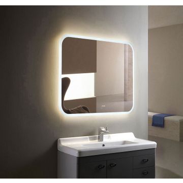 Зеркало Azario (Азарио) Стив New 800х600 bluetooth, подогрев, часы, c сенсорным выключателем LED-00002377