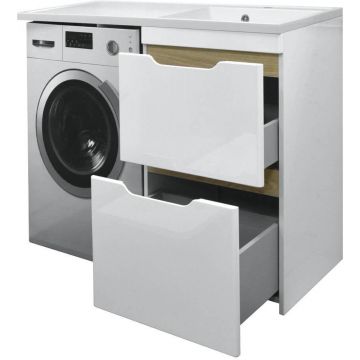 Тумба с раковиной под стиральную машинку Azario (Азарио) Magenta 860х460 правая белая CS00079140