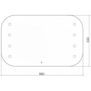 Зеркало Azario (Азарио) TONY 800х550 c сенсорным выключателем, смена цвета, 8 ламп в комплекте LED-00002479