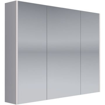 Зеркальный шкаф Dreja Prime 90 см 2 дверцы 6 стеклянных полок белый (99.9306)