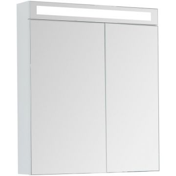 Зеркальный шкаф Dreja.Rus Max 70 с LED-освещением белый глянец (77.9007W)