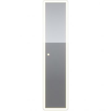 Пенал зеркальный Dreja Point подвесной универсальный 1 дв., 4 стек. полки, сен. выкл., LED, белый (99.9035)