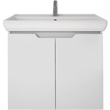 Тумба Dreja (Дрея).eco Q (D) 70 Plus подвесная/напольная 2 дверцы с опорами белый глянец (99.1005)