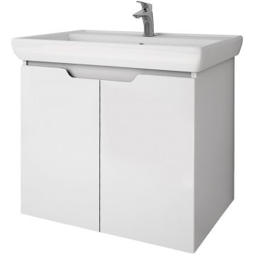 Тумба Dreja (Дрея).eco Q (D) 70 Plus подвесная/напольная 2 дверцы с опорами белый глянец (99.1005)