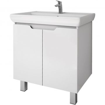 Тумба Dreja (Дрея).eco Q (D) 70 Plus подвесная/напольная 2 дверцы с опорами белый глянец (99.1005)