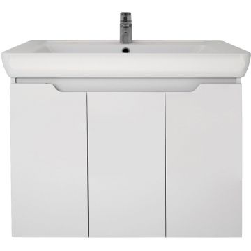 Тумба Dreja (Дрея).eco Q (D) 80 Plus подвесная/напольная 3 дверцы с опорами белый глянец (99.1006)