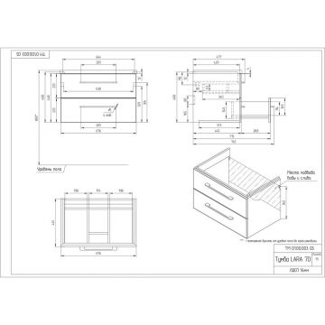 Тумба под раковину Cersanit (Церсанит) подвесная Lara 70 для Como 70 белый (64135)