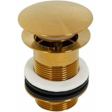 Донный клапан Cezares с системой Клик-клак без перелива, брашированное золото ECO-SC-BORO