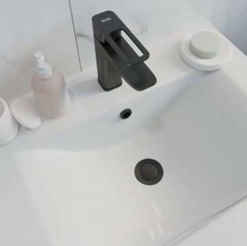 Выпуск для умывальника Iddis (Иддис) Slide с переливом черный матовый SLIB000i88