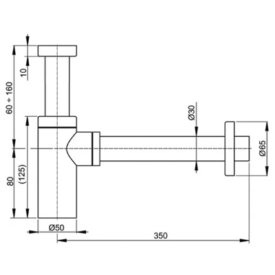 Сифон для раковины Ceramalux (Керамалюкс) Хром C054