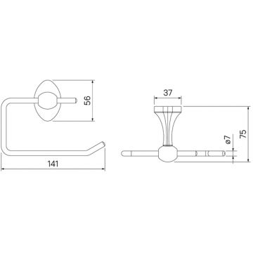 Держатель для туалетной бумаги без крышки Iddis (Иддис) Male сплав металлов MALSS00i43