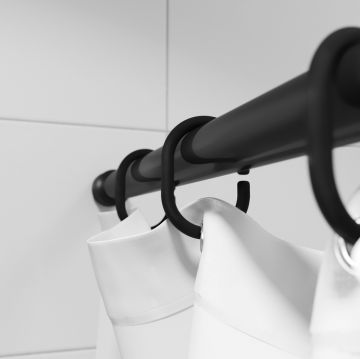 Набор колец для шторы в ванную комнату Iddis Optima Home цвет черный RID013P
