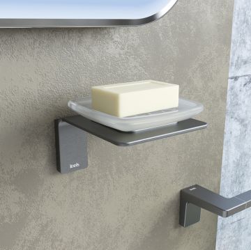 Мыльница Iddis (Иддис) Slide матовое стекло сплав металлов графит SLIGMG0i42