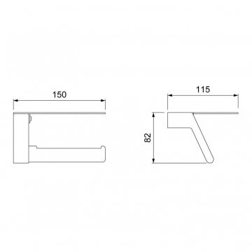 Держатель туалетной бумаги с полкой Timo (Тимо) Selene 14043/03 черный
