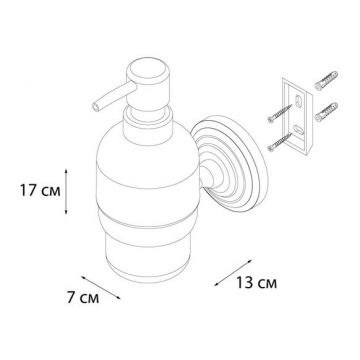 Дозатор для жидкого мыла Fixsen Retro FX-83812 бронза