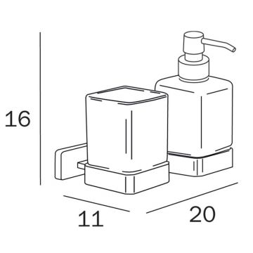 Дозатор для жидкого мыла и стакан Inda Lea A1810DNE21 черный