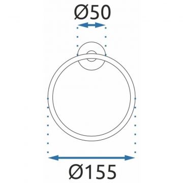 Держатель полотенца кольцо Rea Mist Black mat, Rea-80028
