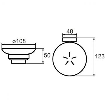 Мыльница настенная Milardo (Милардо) Amur глянцевый хром матовое стекло сплав металлов AMUSMG0M42