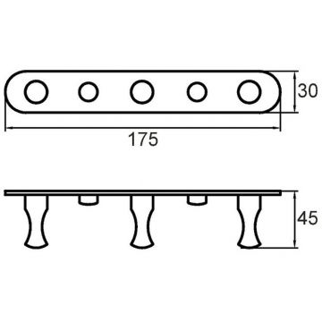 Планка с крючками Milardo (Милардо) Hooks глянцевый хром тройная сплав металлов 001SM30M41