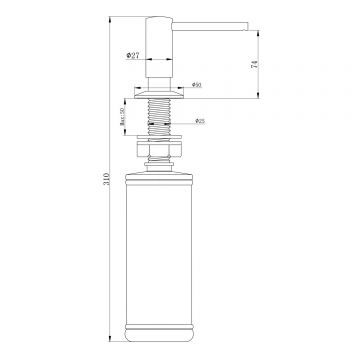 Дозатор для жидкого мыла Paulmark Brevit D005-418 черный металик